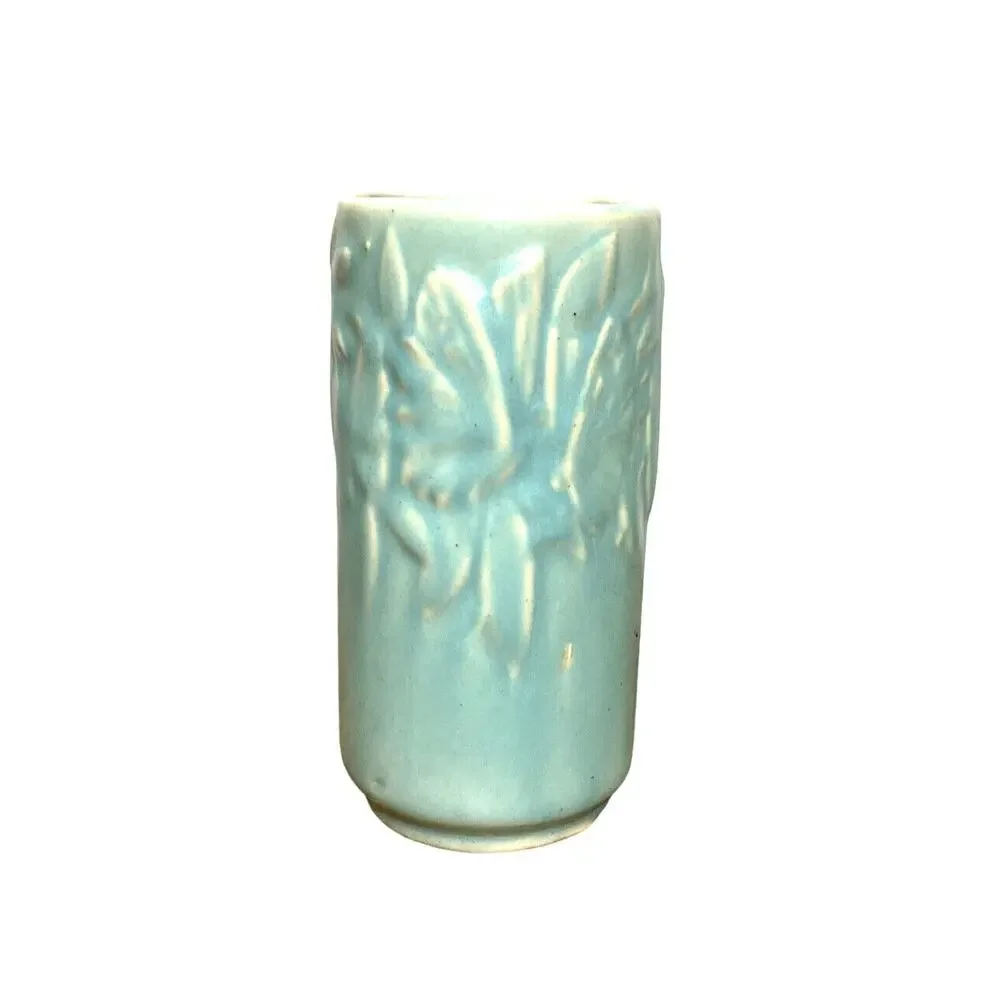 Vintage 1942 Nelson McCoy Blue Butterfly Vase 6
